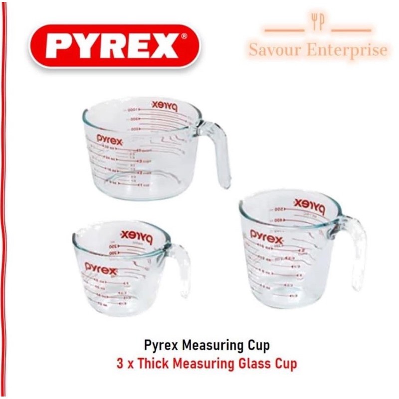 Pyrex Glass 3-Piece Measuring Cup Set
