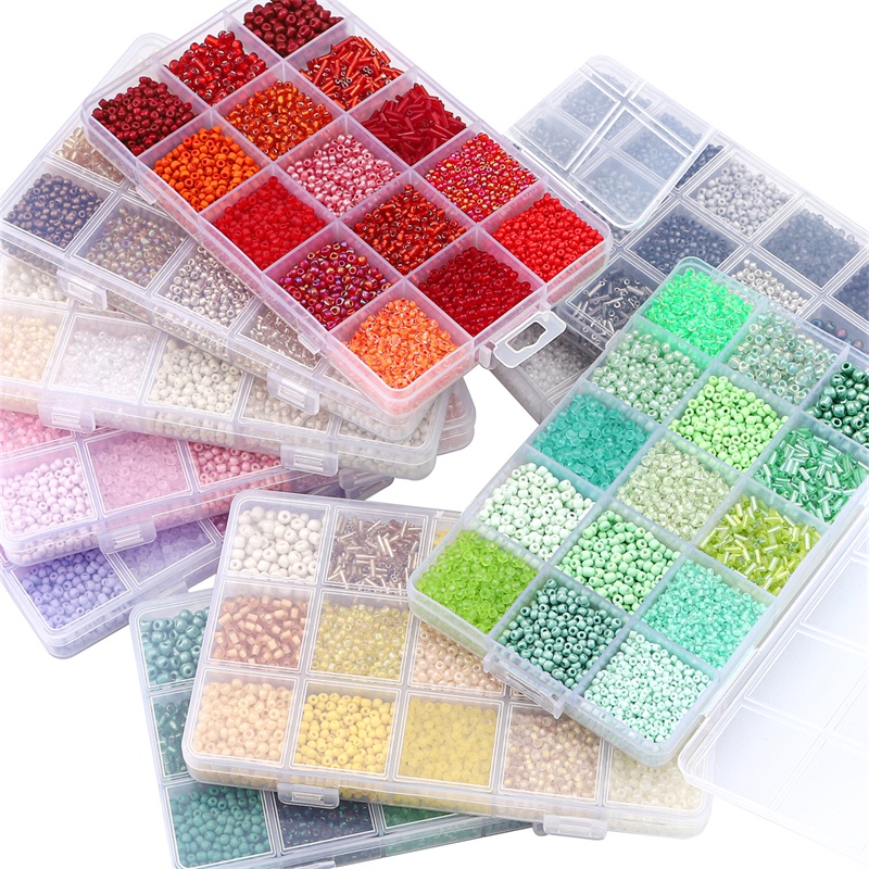 12 Compartments 3mm Rainbow Seed Beads Diy Jewelry Making Material For  Women's Bracelet And Necklace