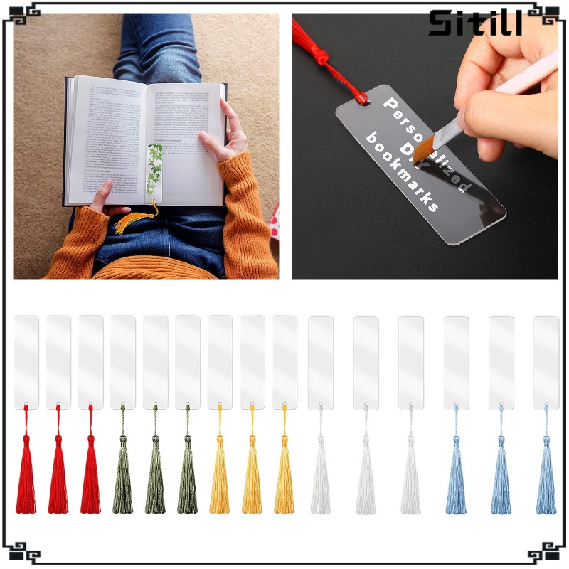 15 Pieces Sublimation Bookmark Acrylic Blank Bookmarks with
