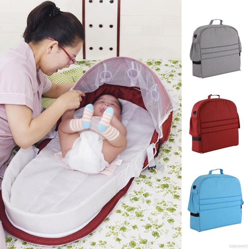 Portable foldable crib 2024 with mosquito net