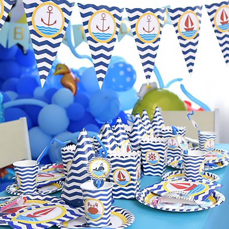 Nautical Theme Party Supplies for Kids Birthday Baby Shower Decor Party  Supplies Birthday Party Decor Set Kids Gifts