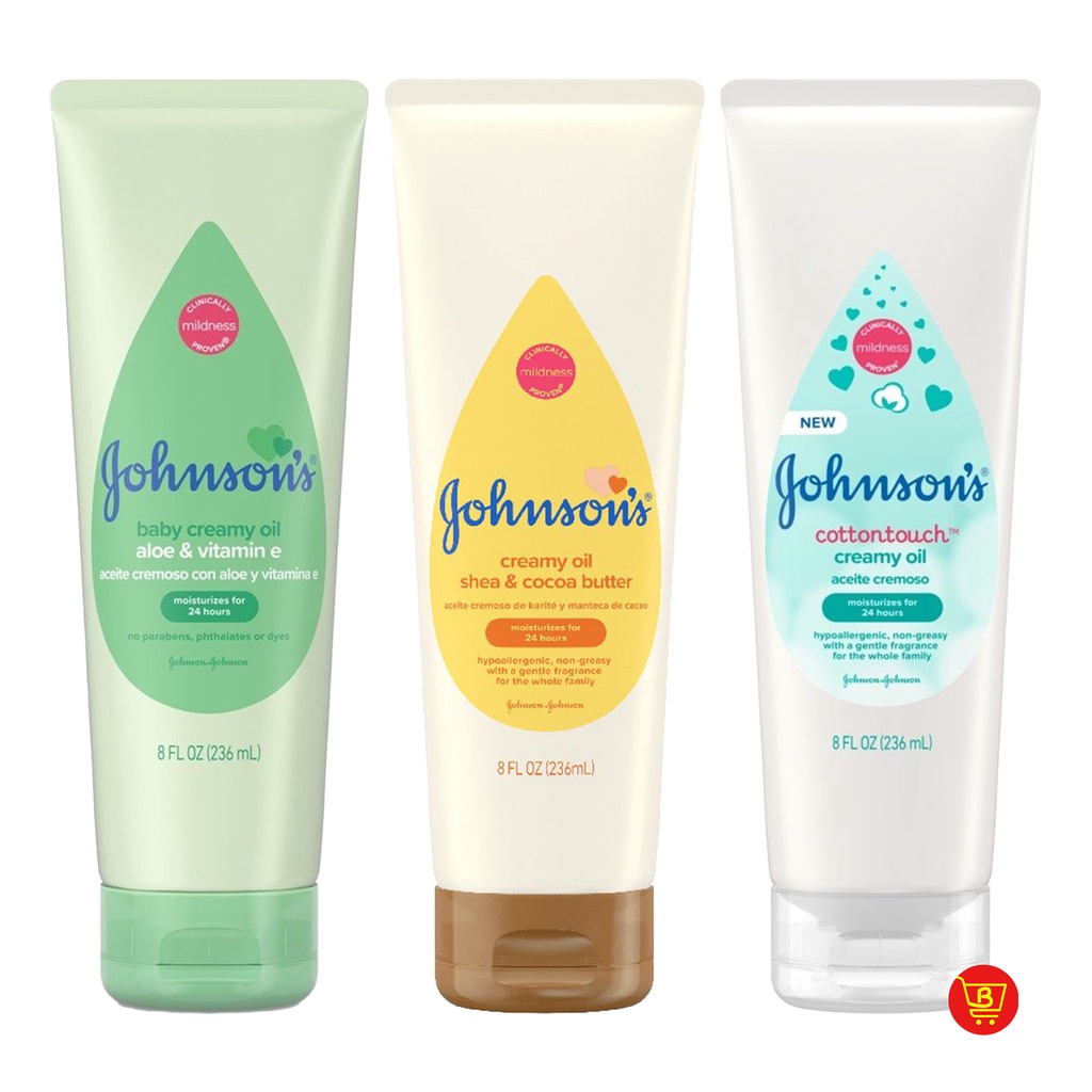 Johnson's baby creamy oil aloe and vitamin sales e