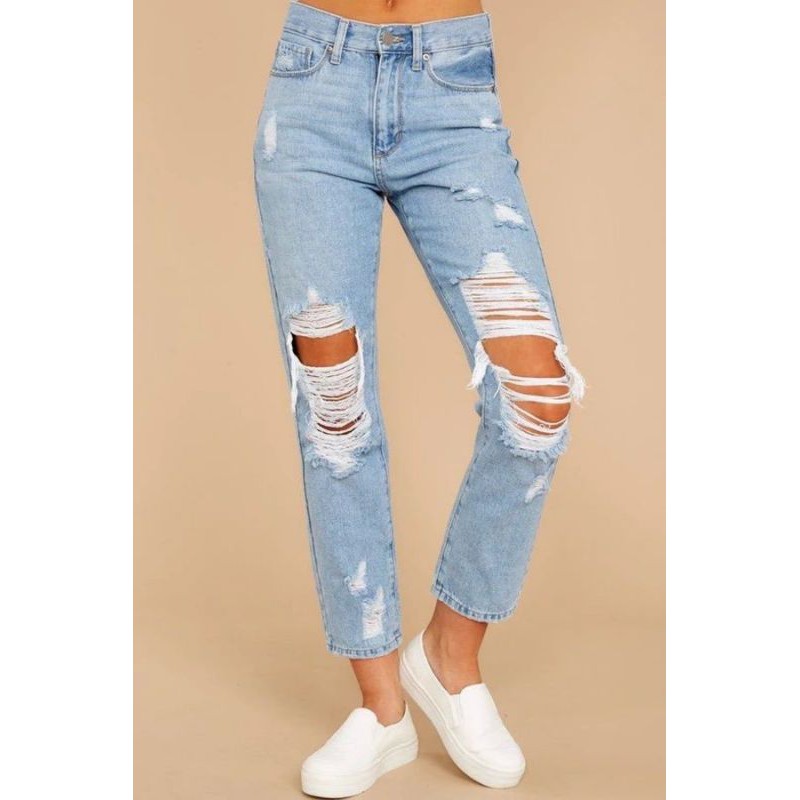 High Waist Ripped Jeans