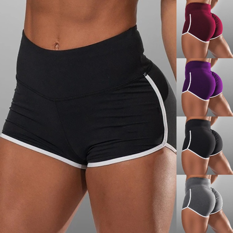 Plus Size S-3XL Fashion Women Yoga Shorts Solid Color Tight-fitting Hip  Bottom Pantie Gym Workout Elastic Casual Sports Short Pants