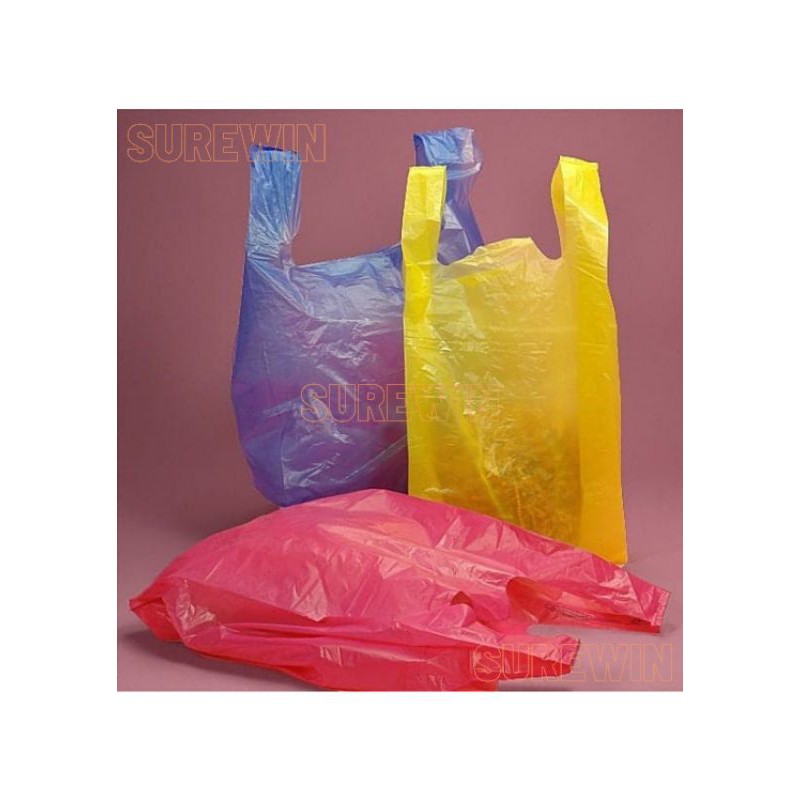 Coloured on sale plastic bags