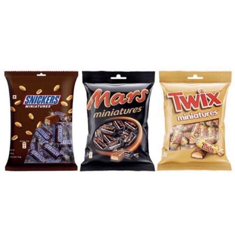 Miniature mars twix bounty et snickers