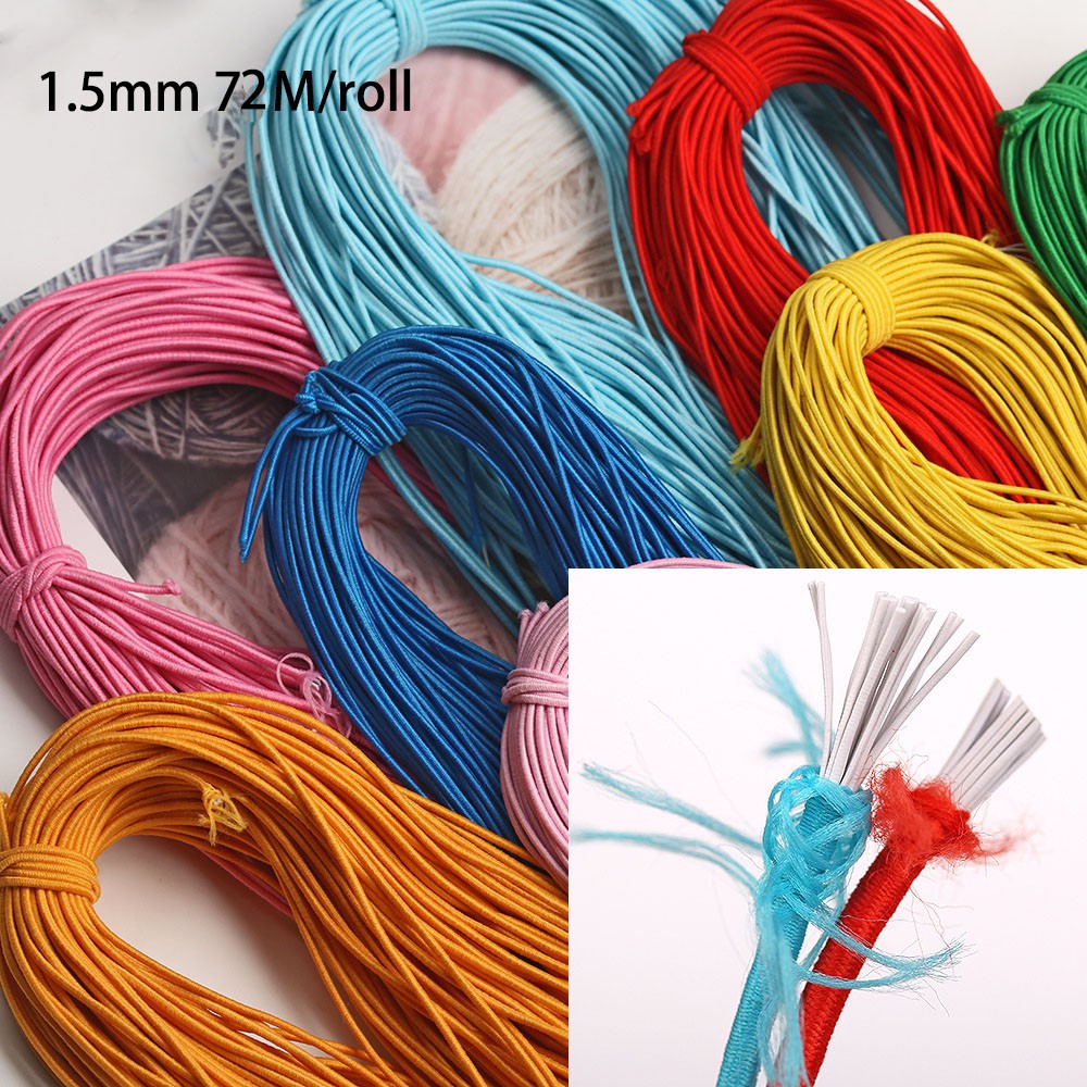 1.5mm 72 Meters/bundle Stretchable Elastic Cord Beading String Rope DIY  Bracelet Sewing Accessories