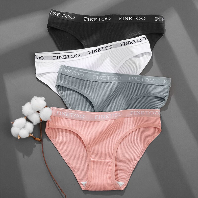FINETOO Women Cotton Brazilian Panties M-XL