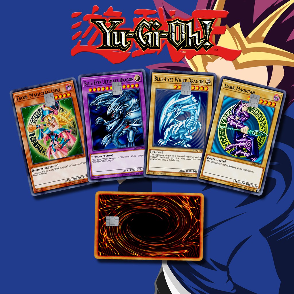 Yu Gi Oh Blue Eyes White Dragon Card Skin, Meme, Credit Card Sticker, Credit