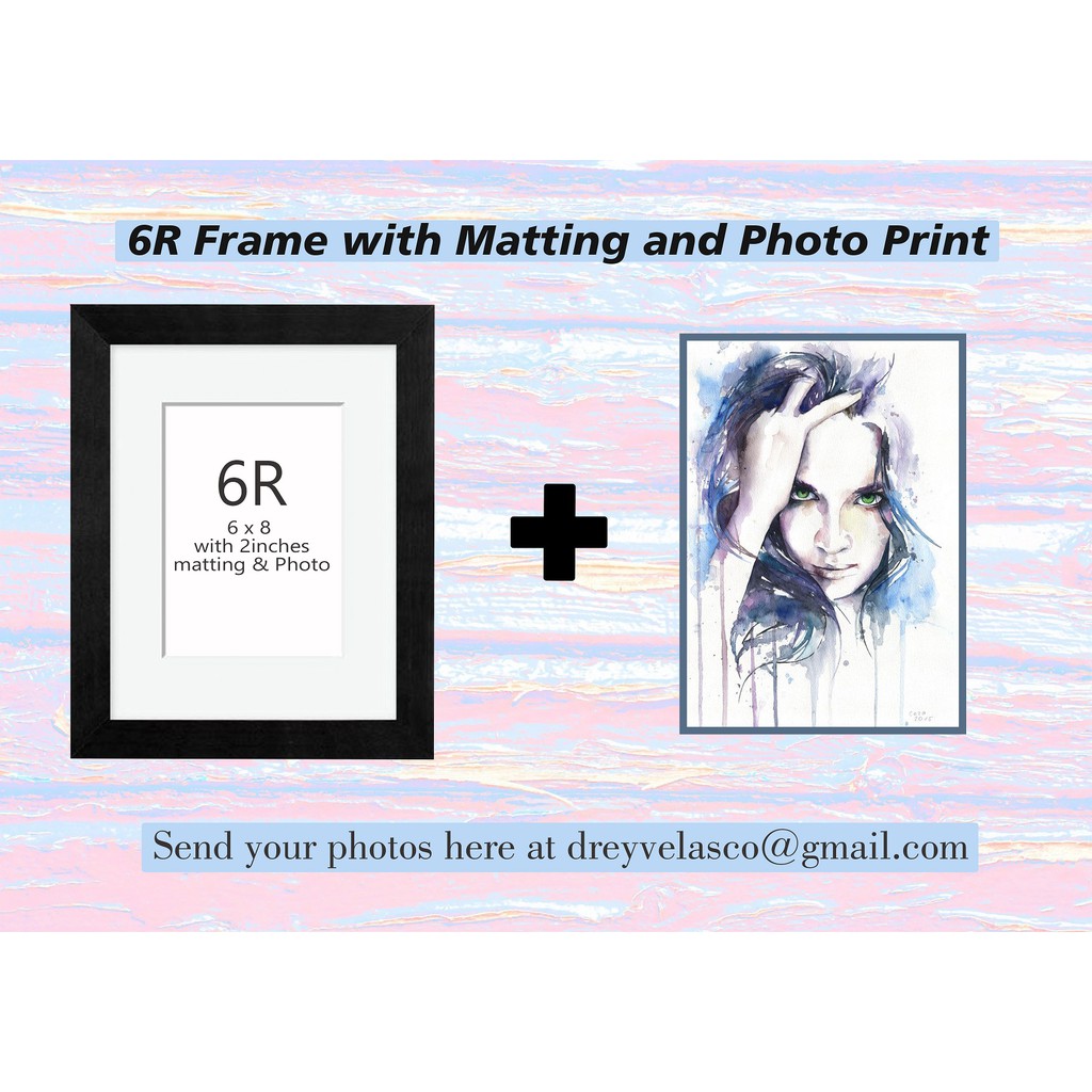 6R (6x8) With Photo Print, Frame & Matting
