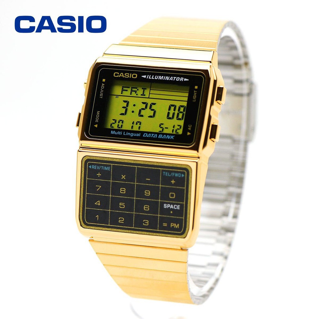 Casio DBC 611G 1DF Gold Plated Calculator Watch For Men and Women
