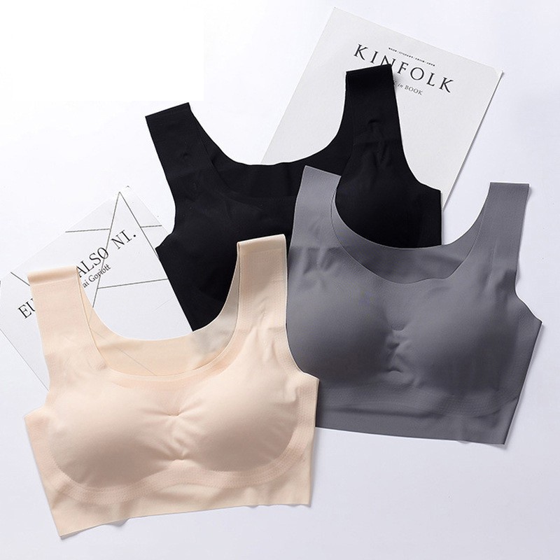 Crop Top Seamless Sports Shockproof Sleep Bralette Soft