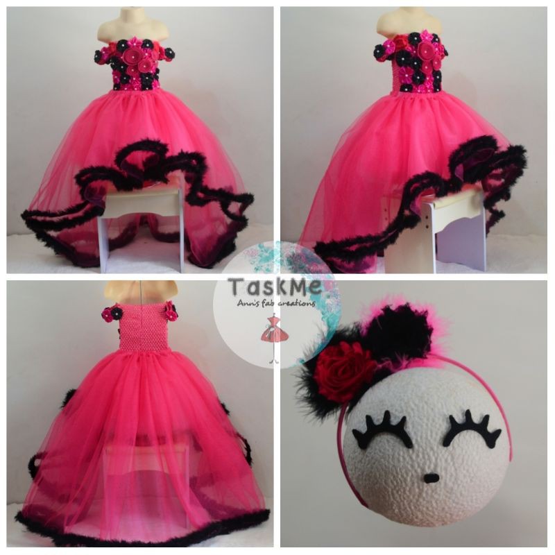 Black hotsell pink gown