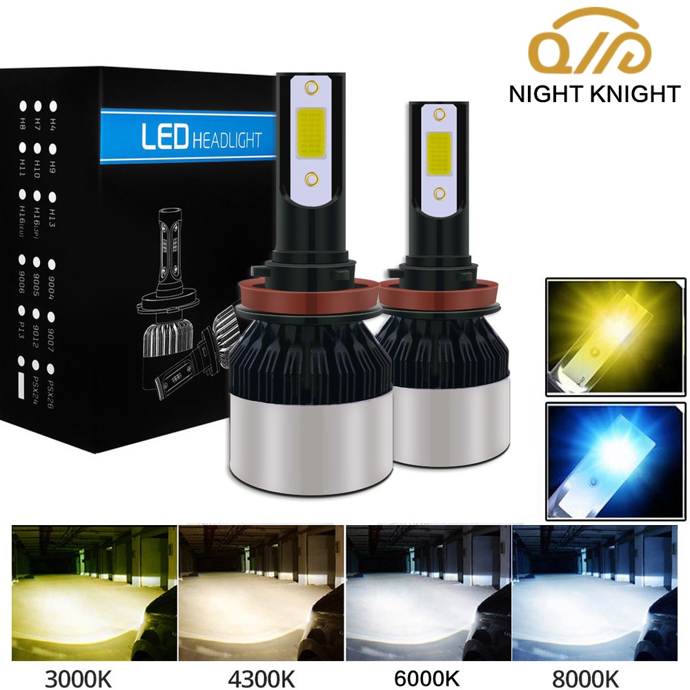 upgrade C6 LED H4 H7 H11 COB Car Headlight Bulbs H1 H3 H8 9005 9006 Auto  Headlamp Fog Lamp 3000K 4300K 6000K 8000K fog light hb3 hb4 9012 880 881  h27 HIR2