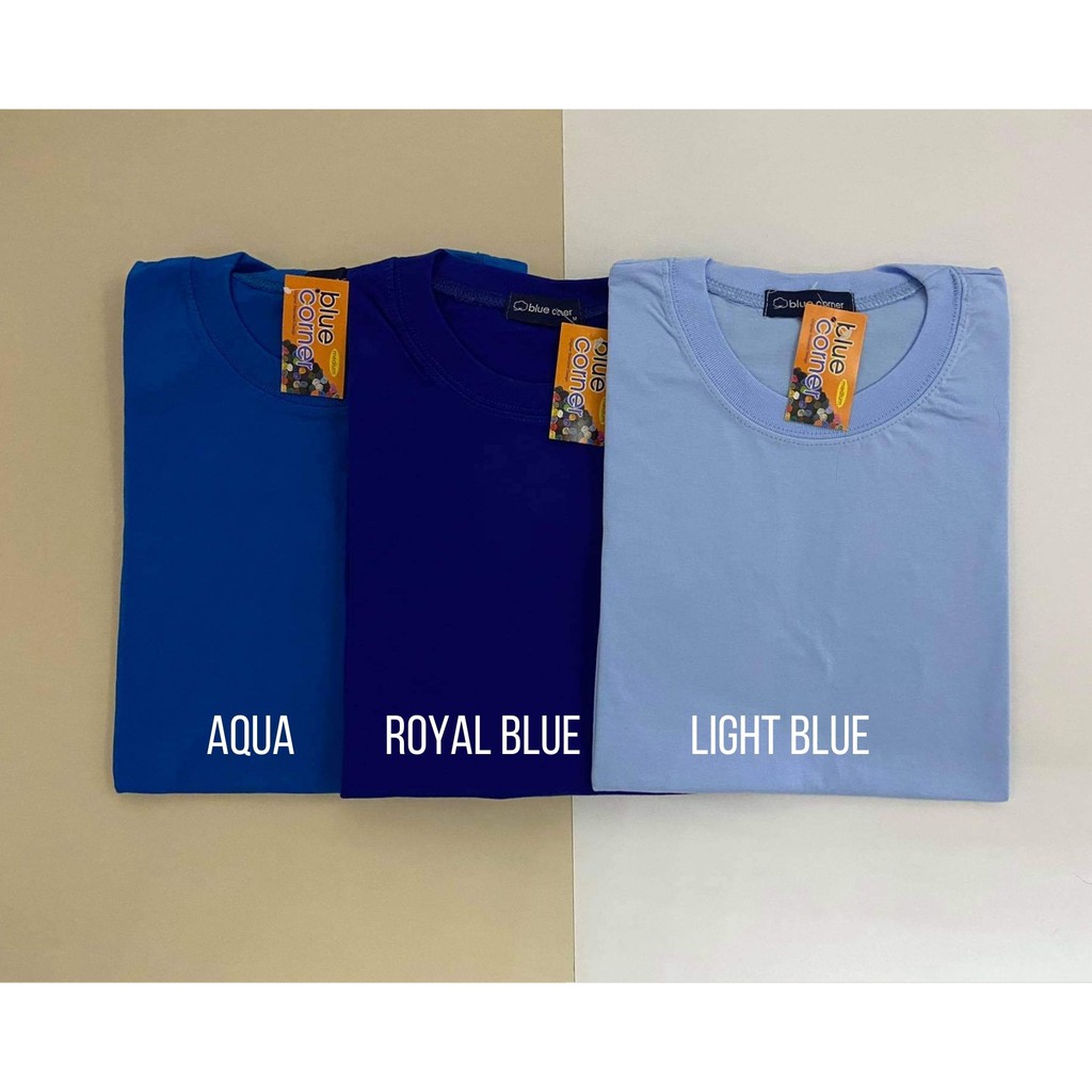 blue corner round neck t shirt