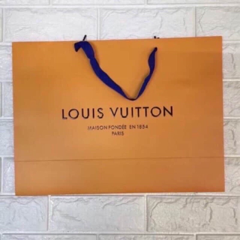 LOUIS VUITTON Authentic Paper Shopping Bag Medium Orange 14 x 10