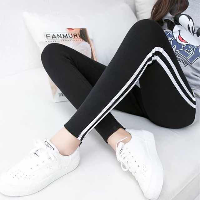 Korea Style Plain Cotton Leggings with Lining two line Shopee