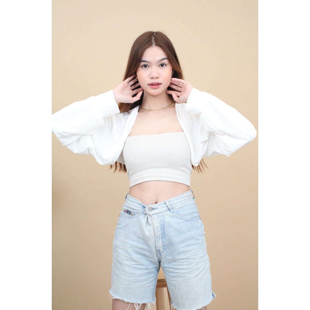 Crop top with clearance cardigan