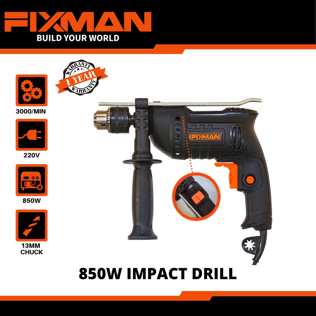 FIXMAN 850W Impact Drill with Hammer Function NO WARRANTY Shopee