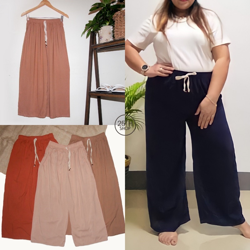 25th Shop, Challis Wide Leg/Square Pants