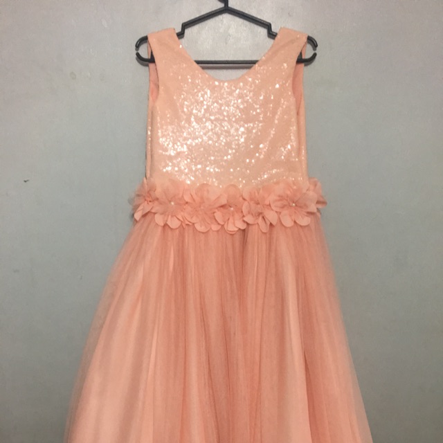 Peach gown for hot sale flower girl