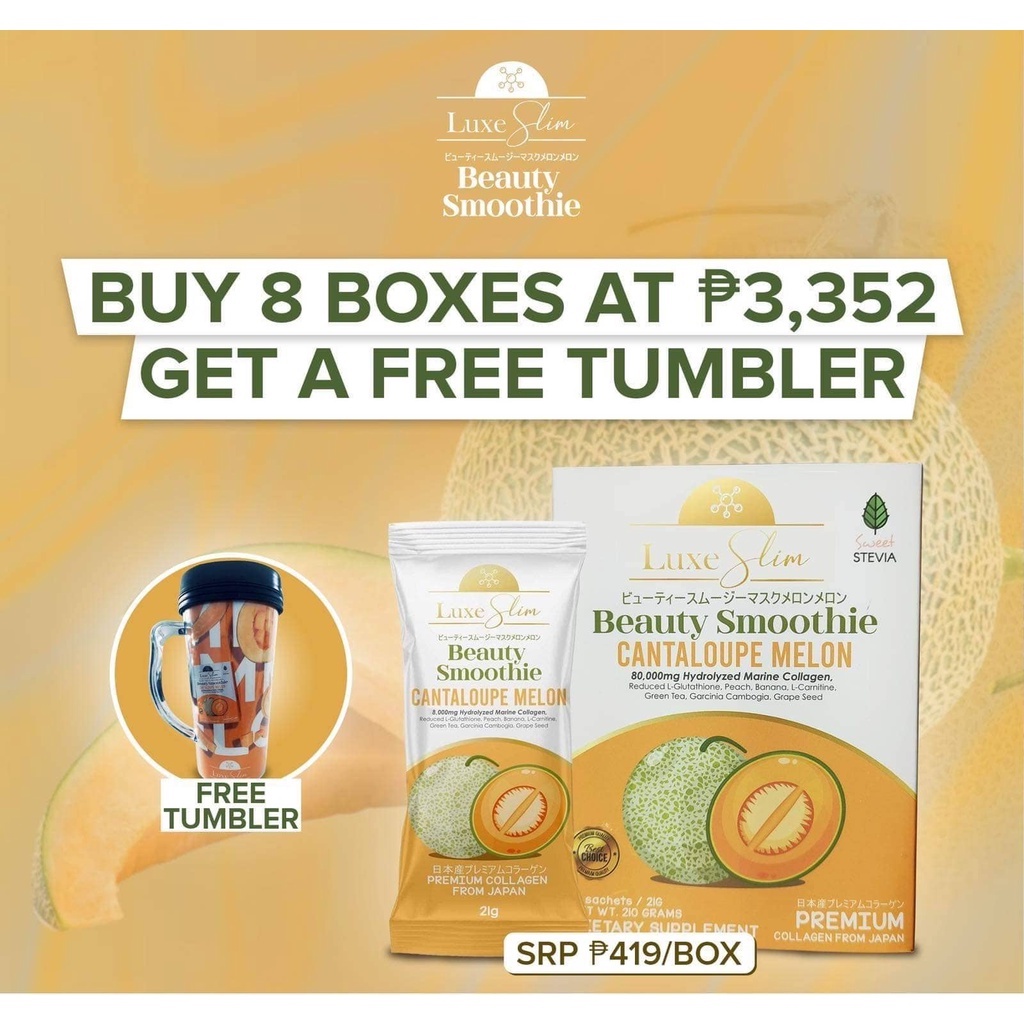 LUXE SLIM BUY 8 CANTALOUPE MELON GET 1 FREE TUMBLER | Shopee