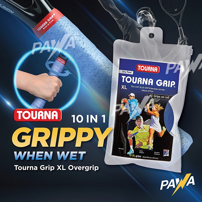  Tourna Grip XL Original Dry Feel Tennis Grip - 10 Pack :  Tennis Racket Grips : Sports & Outdoors