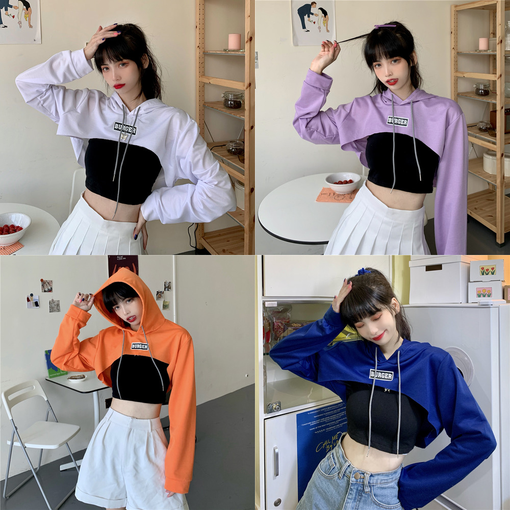Crop top hoodie shopee 2025