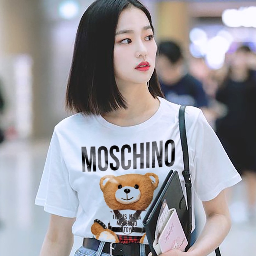 Moschino Printed Unisex White Oversized Fashion T Shirt