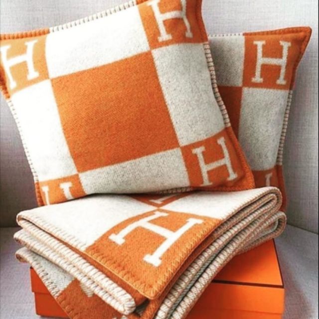 Hermes throw outlet pillows