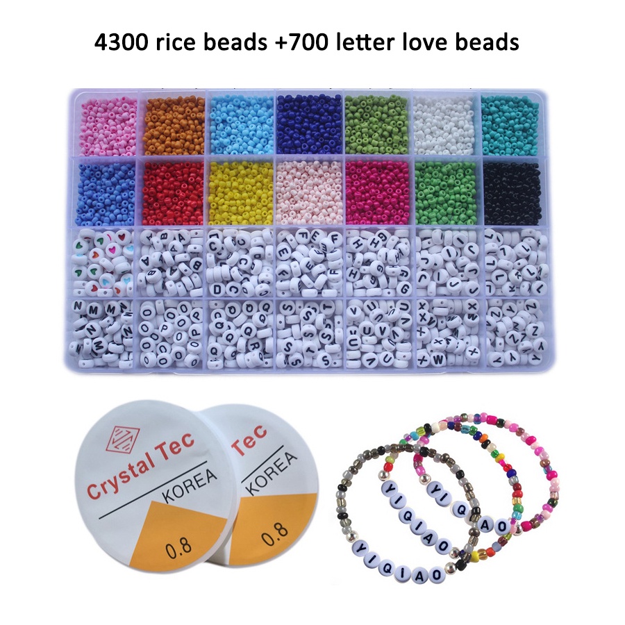 1000 Pcs Acrylic Letter Beads for Bracelets Multi-Color Small
