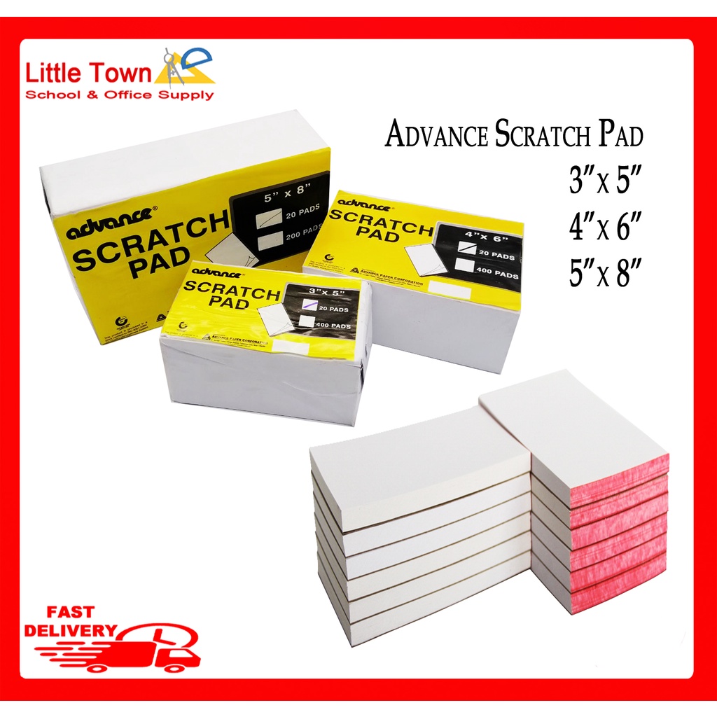 10Pads Advance Scratch Pad Size (3 x 5 inches 4x6 inches 5x8 inches)