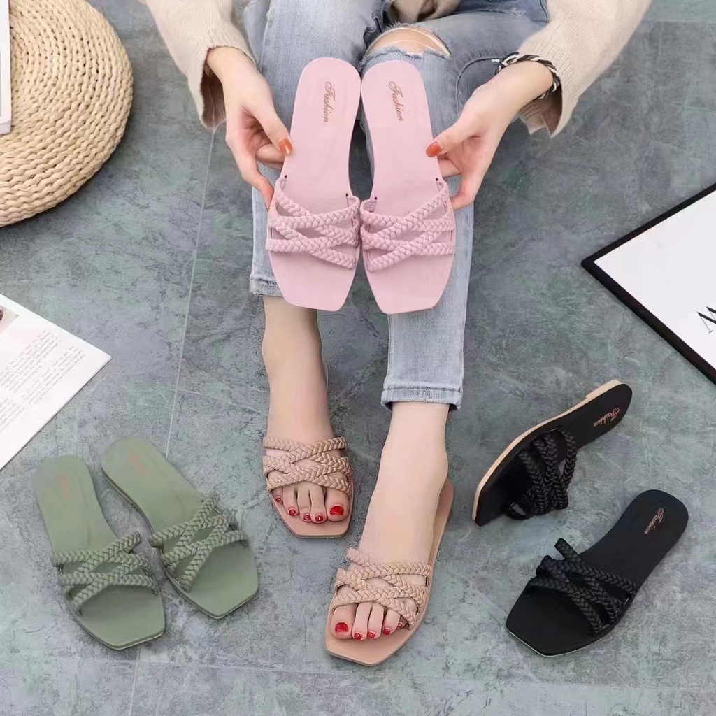 New Korean Fashion Women Sandals Flat Slippers Shopee Philippines