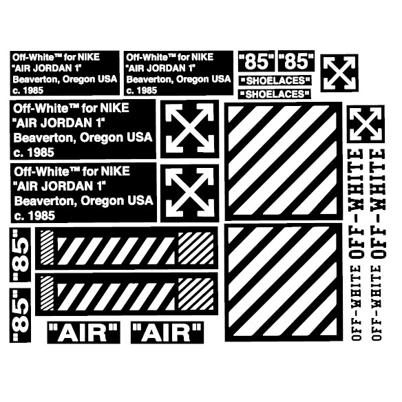 OFF WHITE FOR AIR JORDAN 1 AJ1 VINYL STENCIL FOR CUSTOM SHOES AND SMALL  PROJECTS