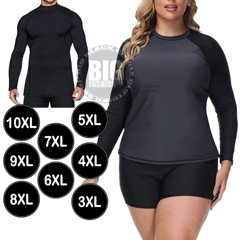 Plus Size Rash Guard & Shorts Set Unisex