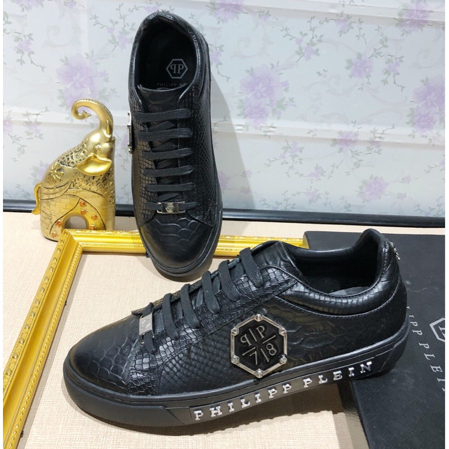 100 Original Philipp Plein Black Sneaker Shoes For Men Shopee