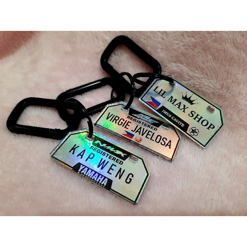 Mini number sale plate keychain