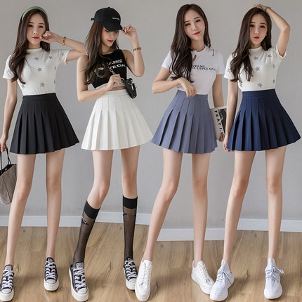 Korean fashion white outlet tennis skirt