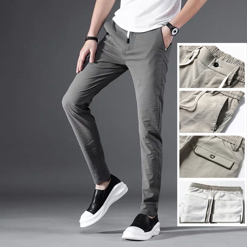 Men's Slim Fit Casual Pants Fashion Men Stretch Trousers