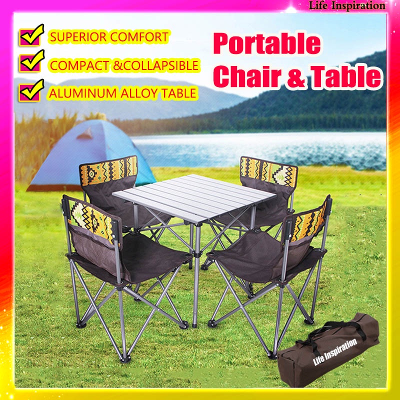 Folding table and store stool set