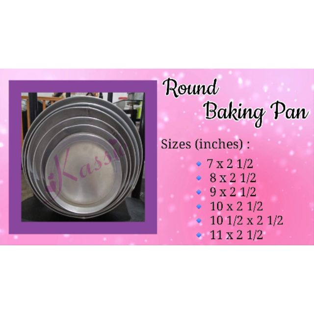 Round pan clearance sizes