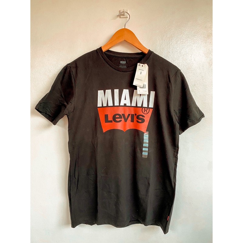 Men s Levi s Cotton Miami Logo T shirt in Black Color Shopee