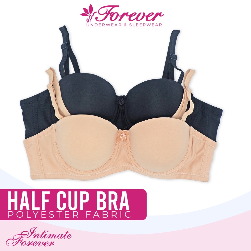 Wired Half-cup Bras with Removable Straps and Lace Accent (6-Pack