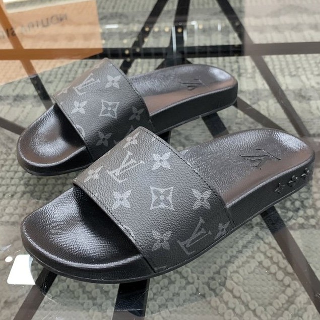 Original Louis Vuitton Black Luxury Slide Slippers For Women & Men