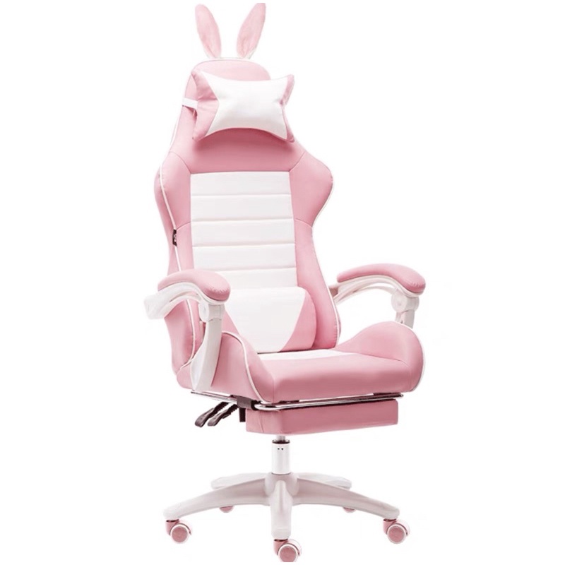 Pink gaming discount chair with wings