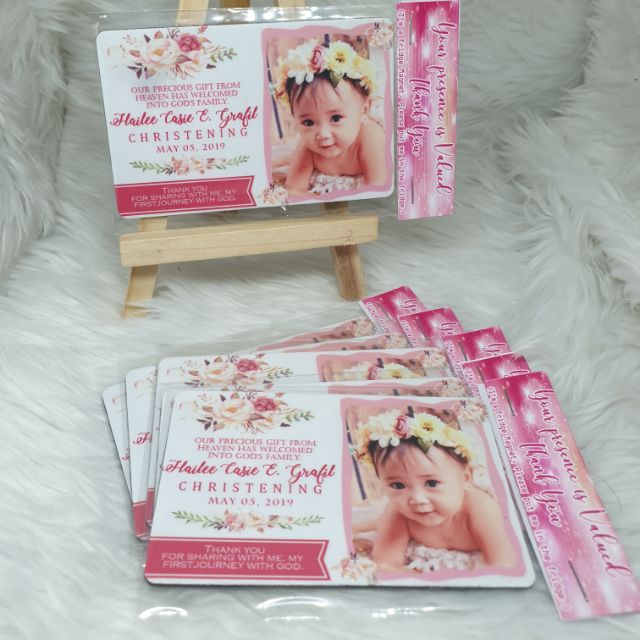 Christening souvenir for store girl