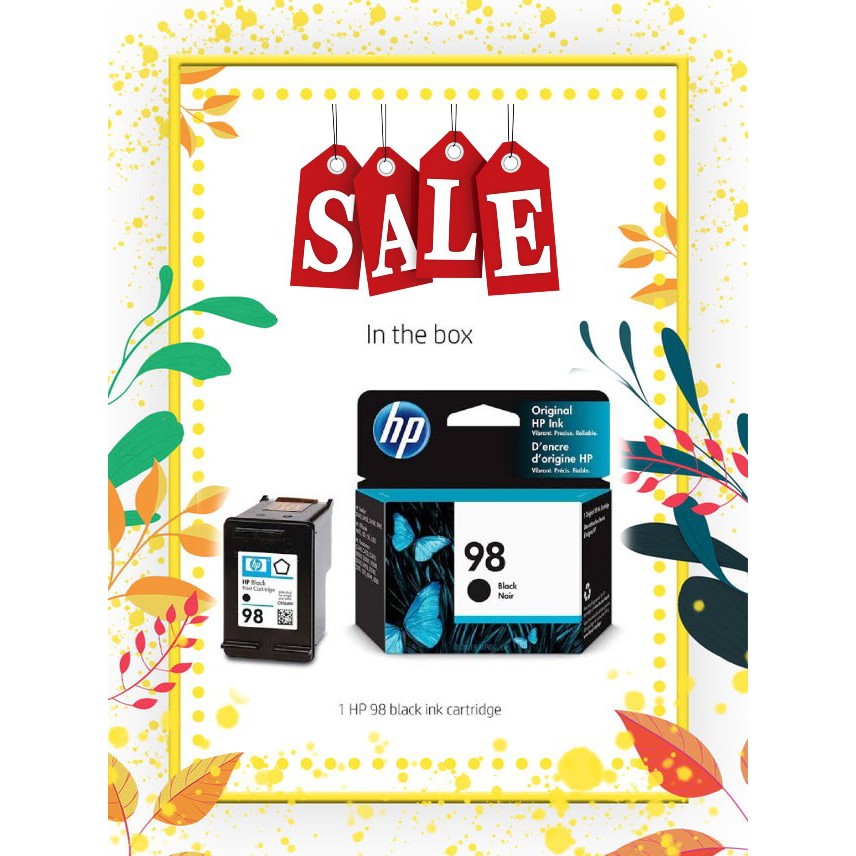 Hp 98 black original ink outlet cartridge