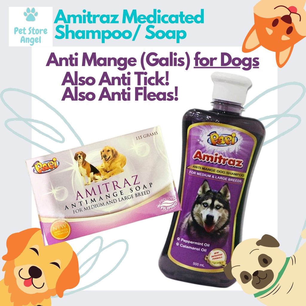 Amitraz Anti Mange Galis Medicated Shampoo Soap for Dogs Anti Tick