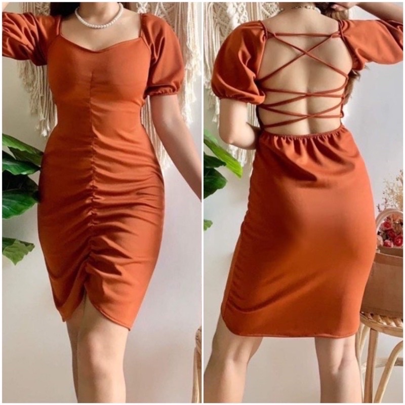 Backless store string dress