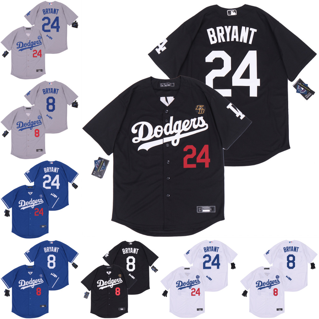 Men's Los Angeles Dodgers Kobe Bryant 8 +24 Baseball jersey Large